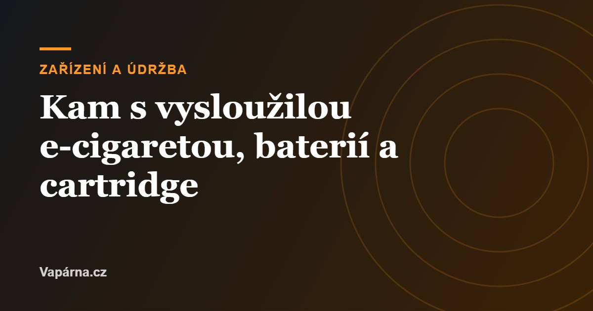 Zařízení a údržba