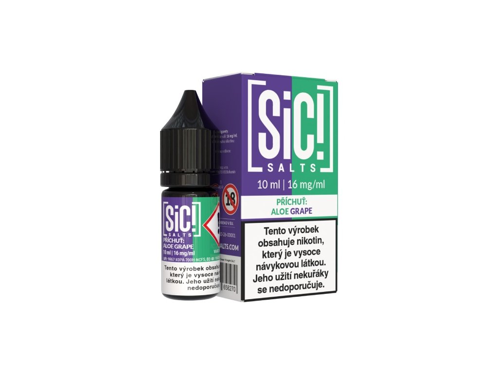 e-liquid Sic! Salts Aloe Grape 10ml Obsah nikotinu: 20mg