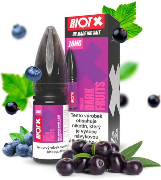 Liquid RIOT X Salt Dark Fruits (Tmavá bobulovitá směs) 10 ml-10 mg
