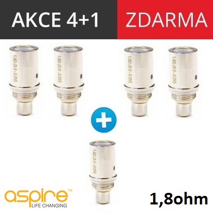 aSpire BVC žhavící hlava 1,8ohm 4+1 zdarma Tip