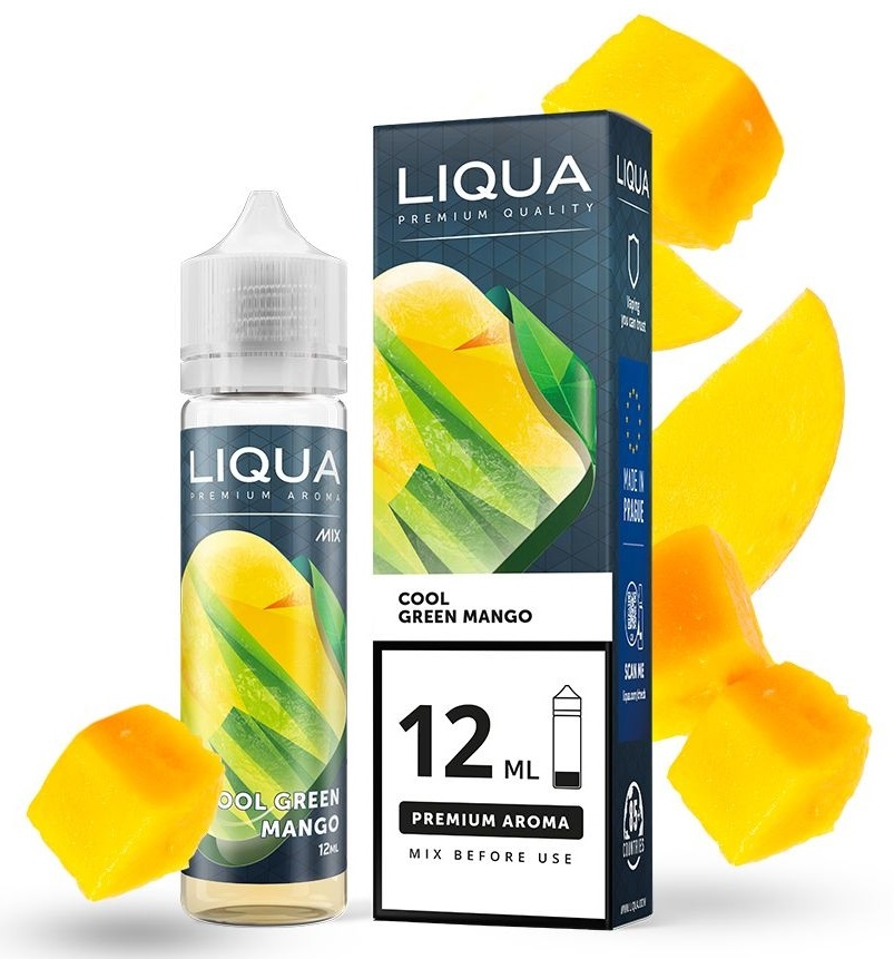 Příchuť Liqua Mix&Go Cool Green Mango (Exotické mango s ledovou dochutí) 12ml