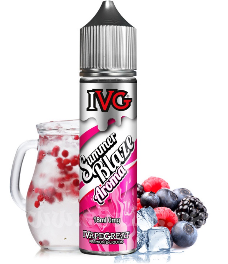 Příchuť IVG Shake and Vape - Summer Blaze (Mix z třešní, malin, ostružin a černého rybízu) 18ml