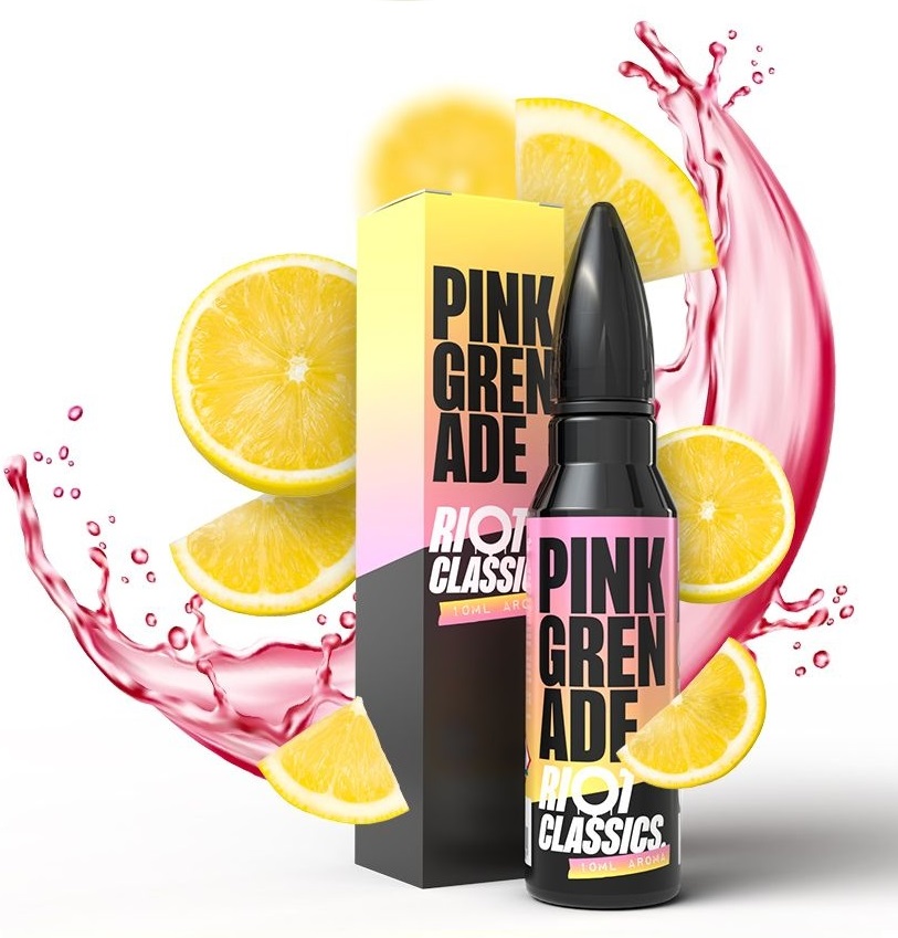 Příchuť Riot Squad Shake & Vape - Pink Grenade (Čerstvý citrón a sladká jahoda) 10ml