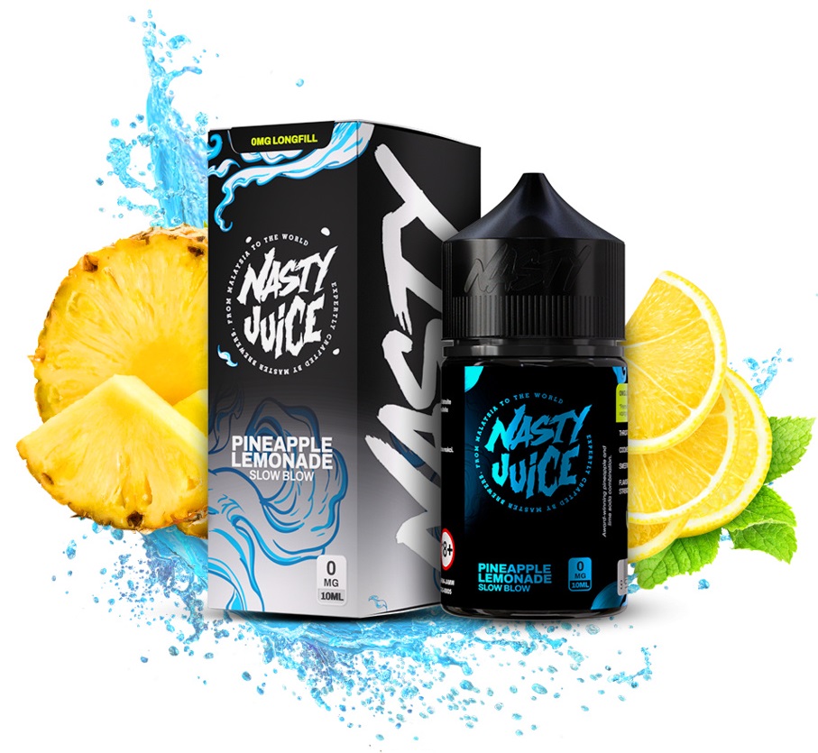 Příchuť Nasty Juice - Double Fruity S&V Slow Blow (Ananasová šťáva s limetkou a ledovou tříští) 10ml