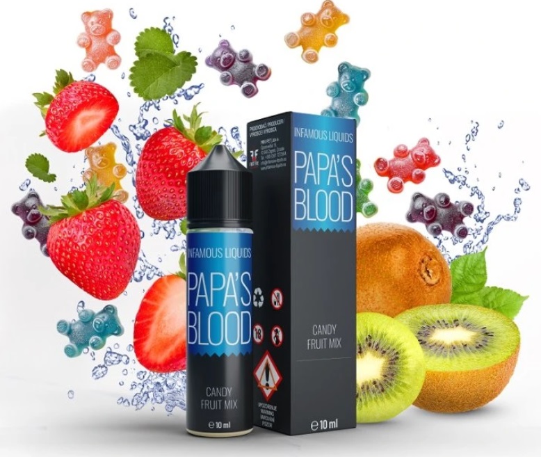 Příchuť Infamous Originals - Papa Smurf´s Blood (Jahody a kiwi) 10ml