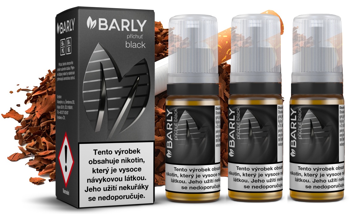 E-liquid Barly BLACK (Silný, intenzivní tabák) 3x10ml – 20mg