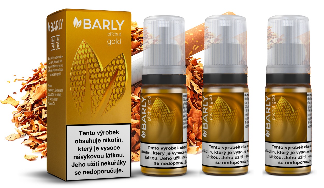 E-liquid Barly GOLD (Světlý virginský tabák) 3x10ml – 20mg