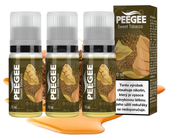 E-liquid PEEGEE - Sladký tabák (Sweet Tobacco) 3x10ml – 12mg