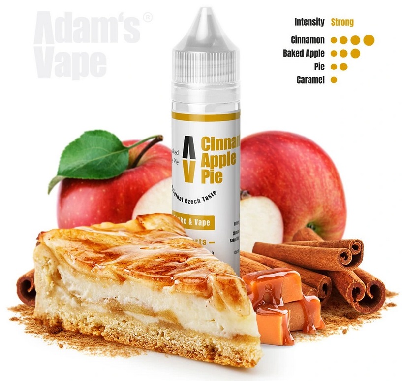 Příchuť Adams vape - Cinnamon Apple Pie (Pečená jablka v karamelovém těstě se skořicí) 10ml