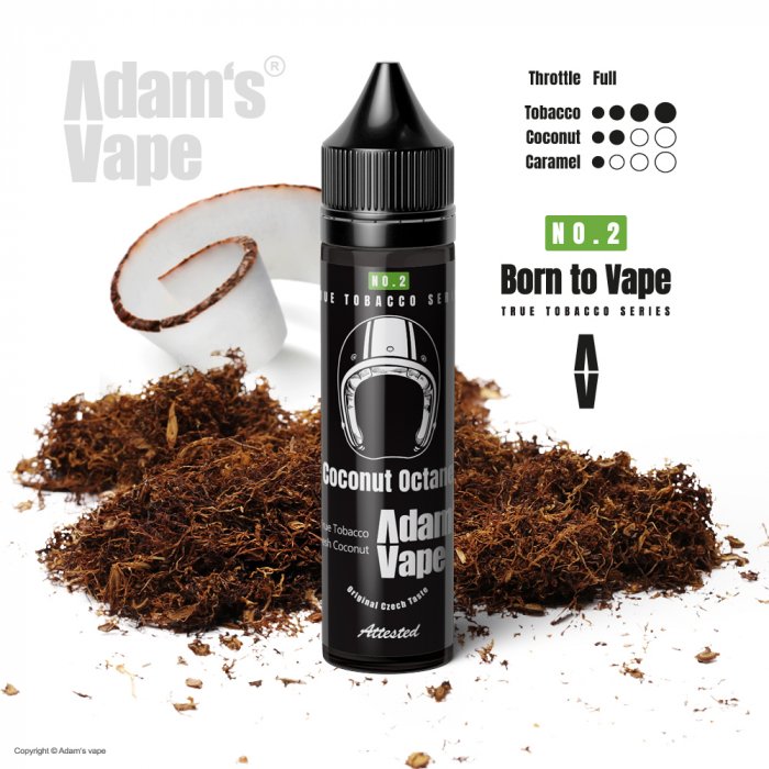 Příchuť Adams vape - Coconut Octane (Tabák s kokosem a karamelem) 10ml