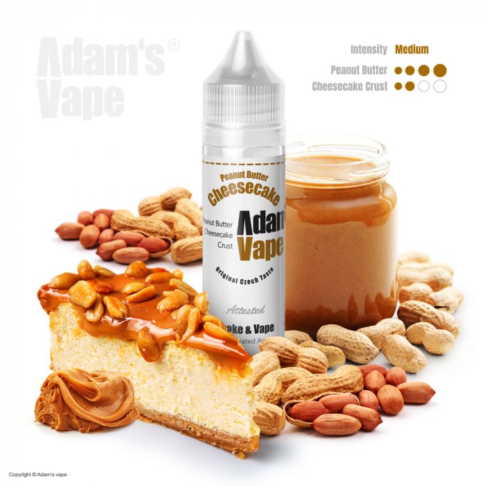 Příchuť Adams vape - Peanut Butter Cheesecake (Oříšková bomba na sušenkovém základu) 10ml