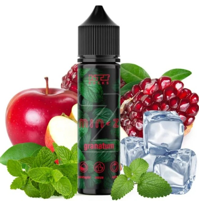 Příchuť KTS Min Z Shake and Vape - Granatum (Granátové jablko, klasické jablko a máta) 10ml