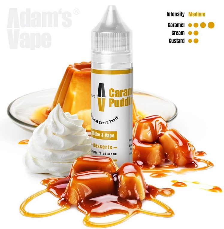 Příchuť Adams vape - Caramel Pudding (Smetanová chuť karamelového zákusku) 10ml