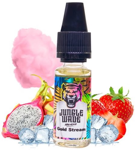 Příchuť Jungle Wave - Gold Stream (Jahody, dračí ovoce a cukrová vata s nádechem svěžesti) 10ml
