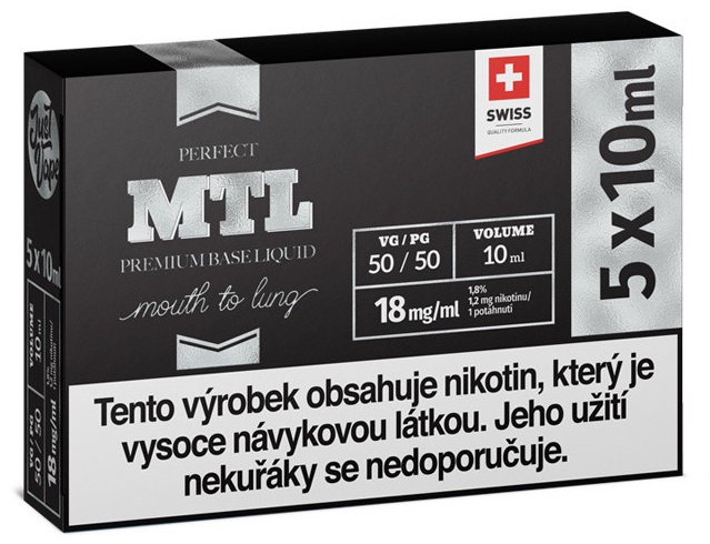 Booster báze JustVape MTL (PG50/VG50) 5x10ml 18mg