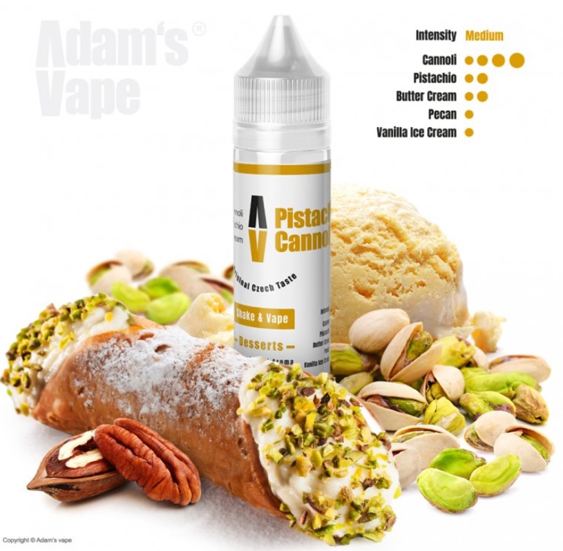Příchuť Adams vape - Pistachio Cannoli (Smažené těsto, pistácie a zmrzlina) 10ml