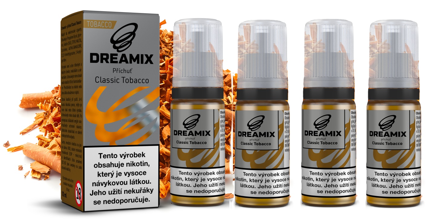 E-liquid Dreamix - Klasický tabák (Classic Tobacco) 4x10ml – 3mg