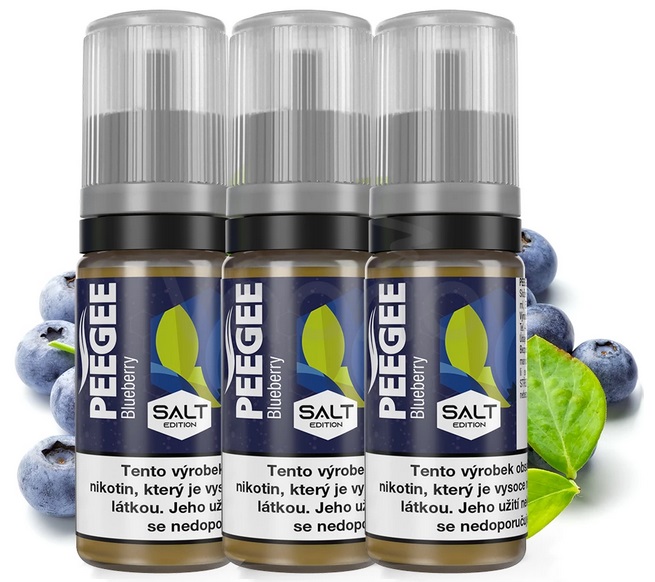E-liquid PEEGEE Salt - Borůvka (Blueberry) 3x10ml – 10mg