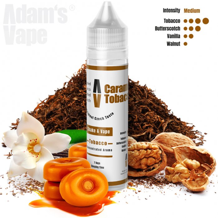 Příchuť Adams vape - Caramel Tobacco (Tabák se slaným karamelem a ořechy) 10ml