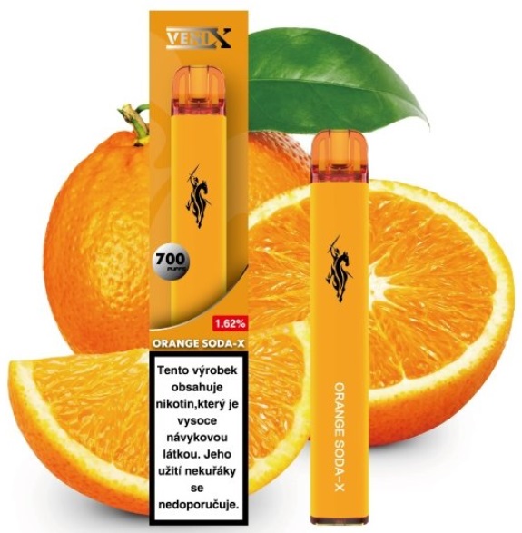 Jednorázová e-cigareta VENIX - Orange Soda-X (Čestvě vymačkané pomeranče) 18mg