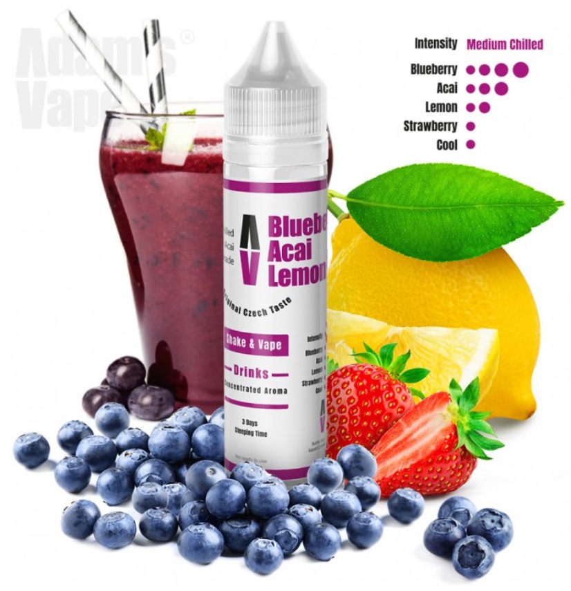 Příchuť Adams vape - Blueberry Acai Lemonade (Borůvky, Acai a Citróny) 10ml