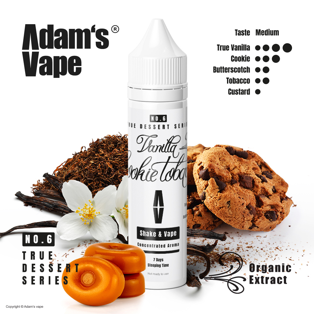 Příchuť Adams vape - Vanilla Cookie Tobacco (Vanilkový tabák se sušenkami a custardem) 10ml