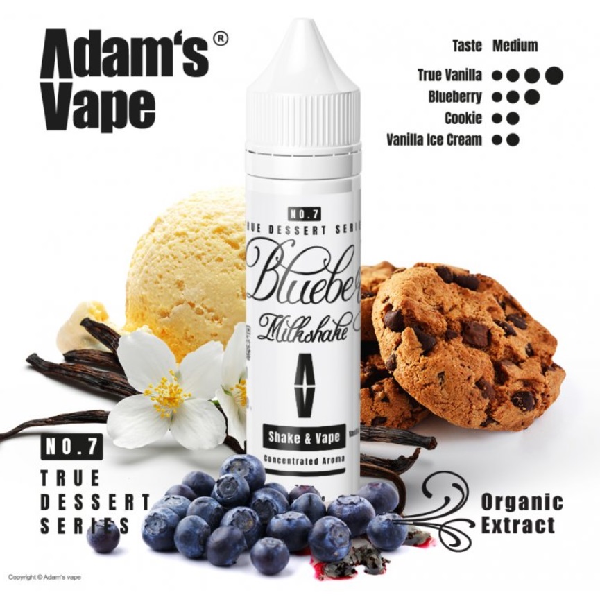 Příchuť Adams vape - Blueberry Milkshake (Borůvkový Milkshake) 10ml