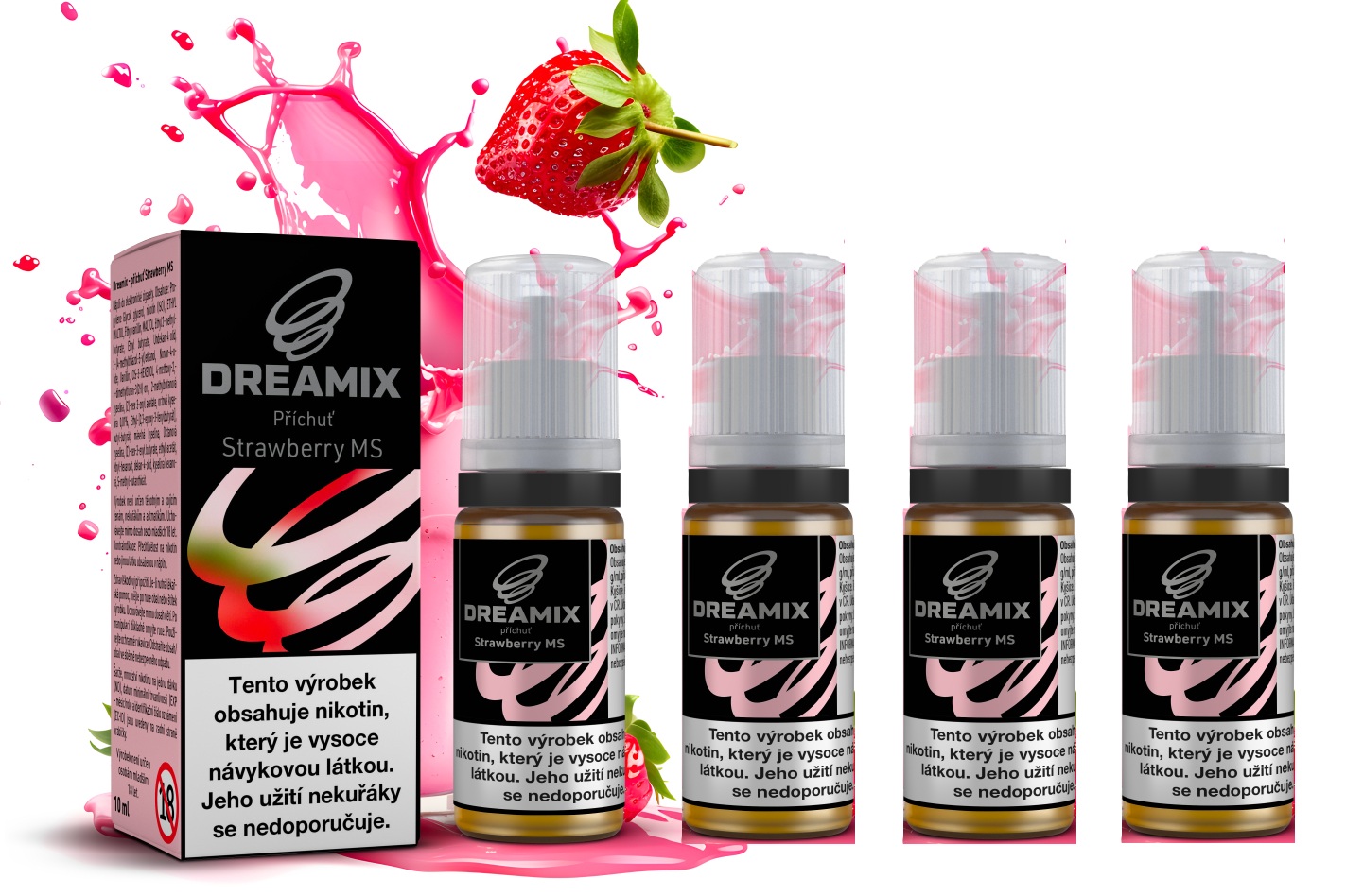 E-liquid Dreamix - Strawberry MS 4x10ml – 3mg