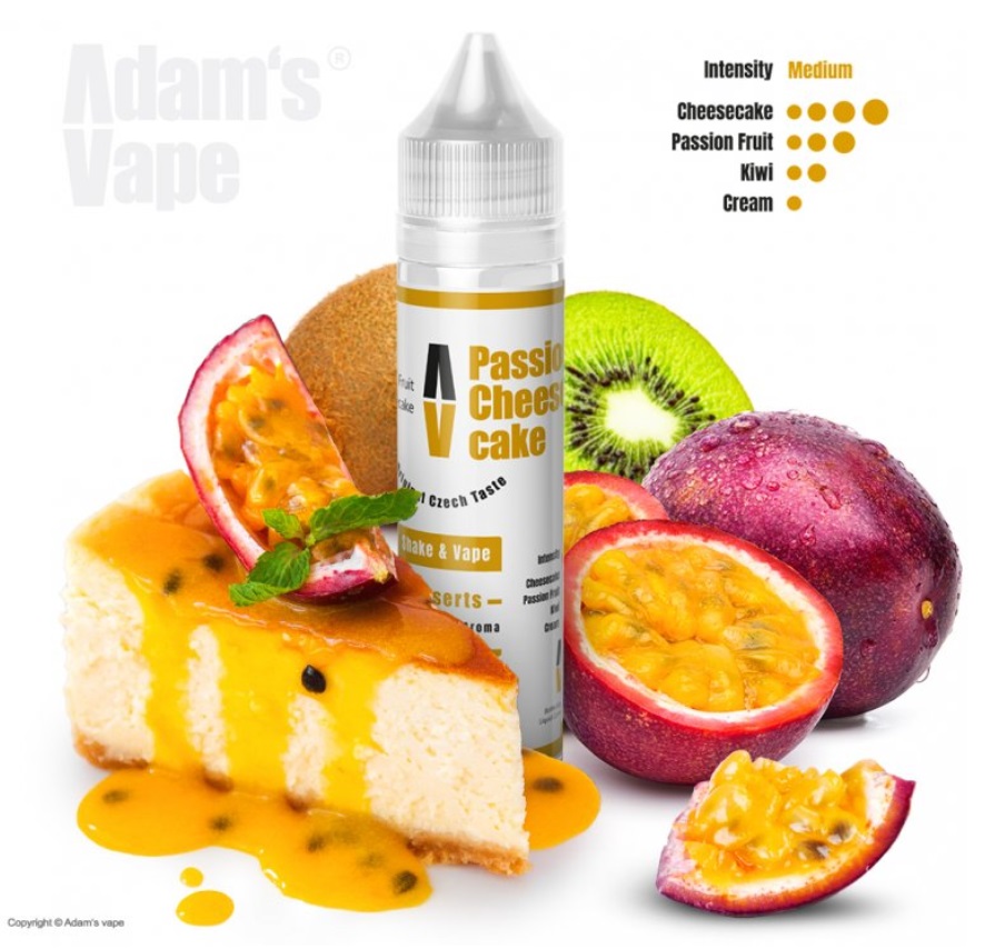 Příchuť Adams vape - Passion Cheesecake (Cheesecake s maracujou a kiwi) 10ml
