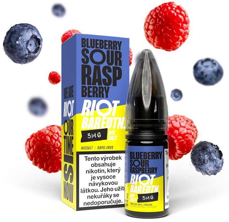 E-liquid Riot BAR EDTN Salt - Blueberry Sour Raspberry (Borůvka s malinou) 10ml – 20mg