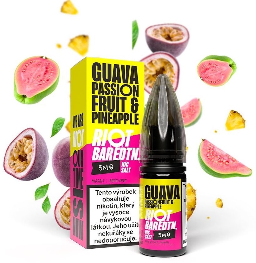 E-liquid Riot BAR EDTN Salt - Guava Passionfruit Pineapple (Guava, marakuja a ananas) 10ml – 10mg