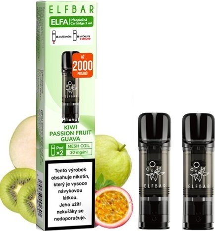 Elf Bar ELFA Pods cartridge 2Pack - Kiwi Passion Fruit Guava (Kiwi, marakuja a guava) 20mg