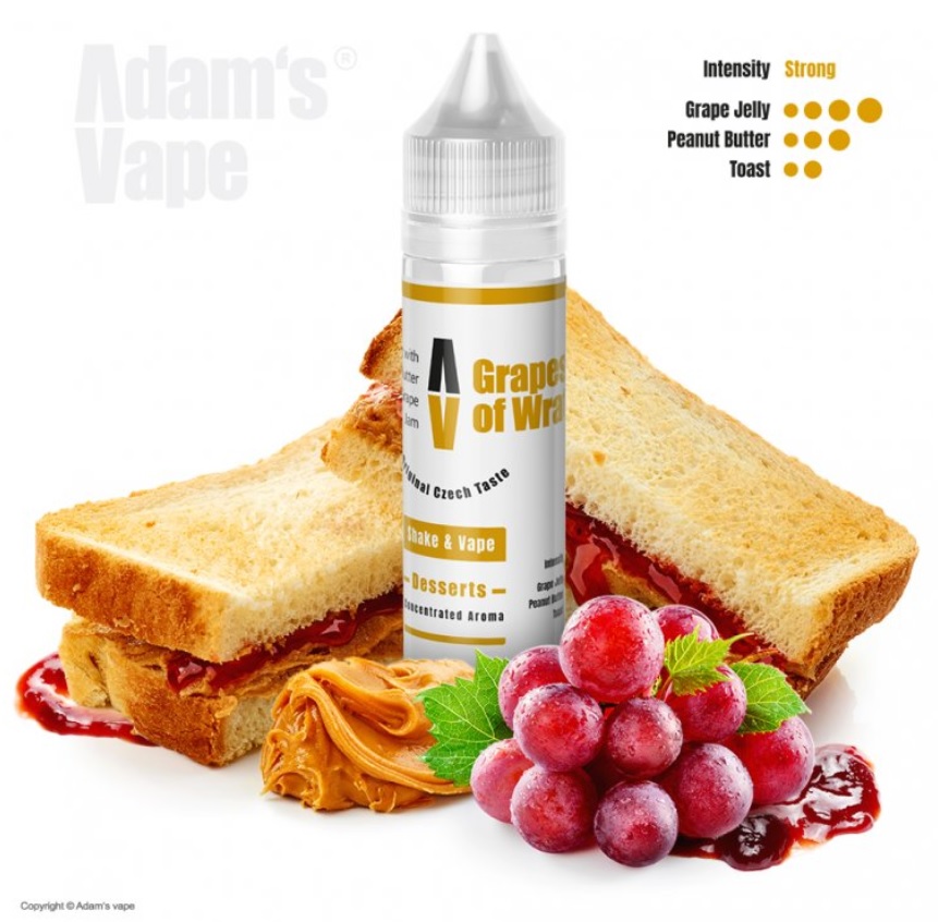 Příchuť Adams vape - Grapes of Wrath (Toast, burákové máslo a hroznový jam) 10ml