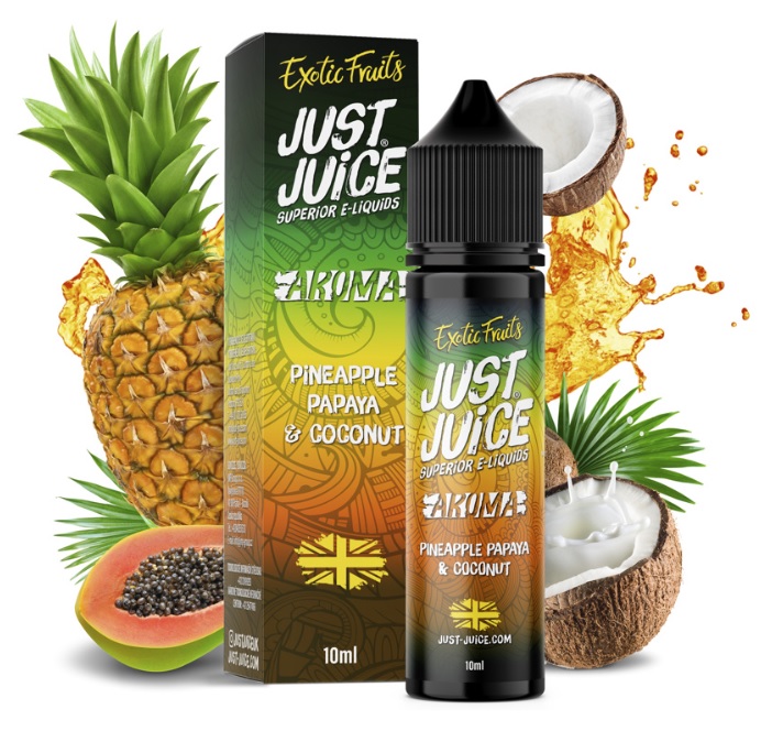Příchuť Just Juice Shake and Vape - Pineapple, Papaya & Coconut (Ananas, papája a kokos) 10ml
