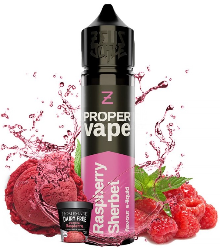 Příchuť Zeus Juice Proper Vape S&V - Raspberry Sherbet (Maliny s šumivým šerbetem) 10ml