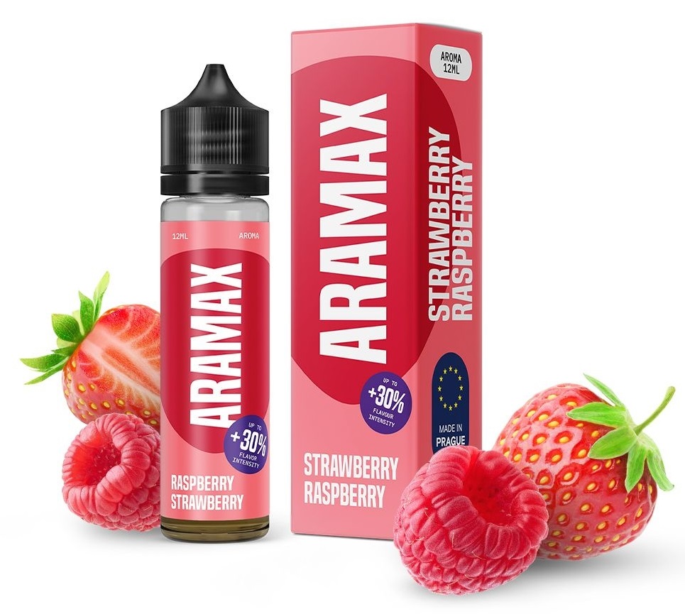 Příchuť Aramax Shake and Vape - Raspberry Strawberry (Jahoda a Malina) 10ml