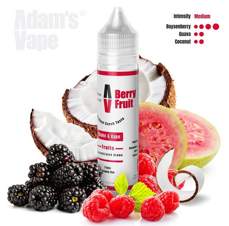 Příchuť Adams vape - Berry Fruit (Malinoostružina, guava a kokos) 10ml