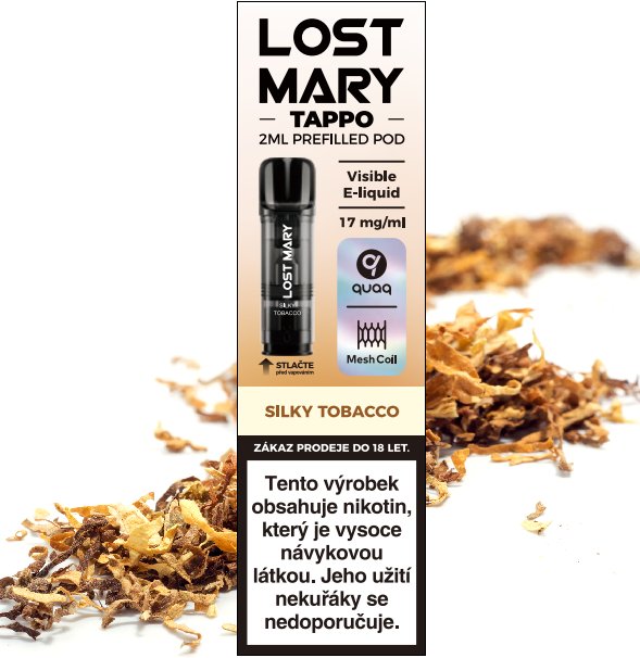 LOST MARY TAPPO Pods cartridge 1Pack - Silky Tobacco (Výběrový jemný tabák) 17mg