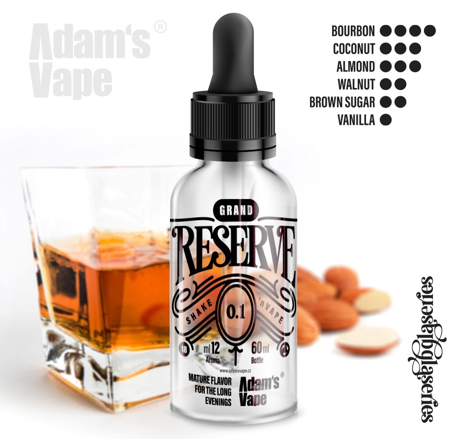 Příchuť Adams vape - GRAND RESERVE (Bourbon, kokos, mix ořechů a vanilka) 10ml
