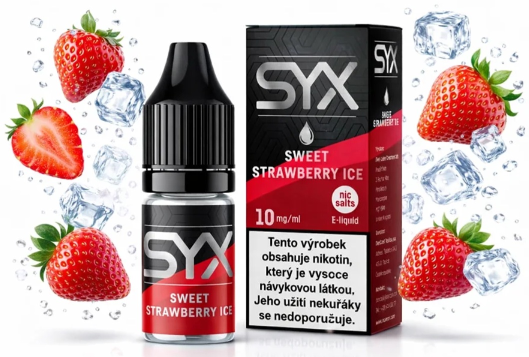 E-liquid SYX NS - Sweet Strawberry Ice (Sladká ledová jahoda) 10ml – 20mg