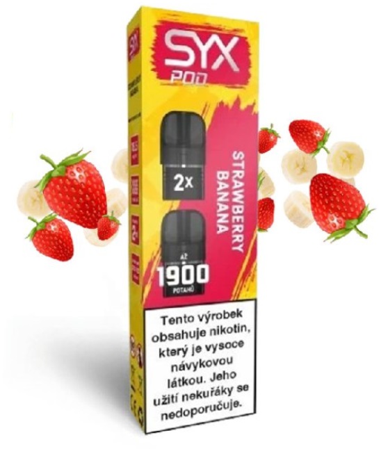 SYX POD cartridge 2Pack - Strawberry Banana (Jahoda a banán) 16,5mg