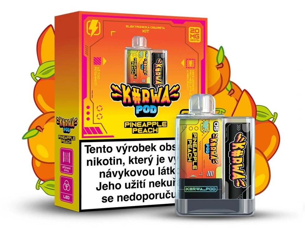 KURA Pod Kit 500mAh - PINEAPPLE PEACH (Ananas a broskev) 20mg