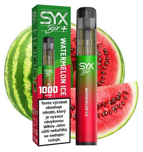 Jednorázová e-cigareta SYX BAR 1000 - Watermelon Ice (Ledový vodní meloun) 16,5mg