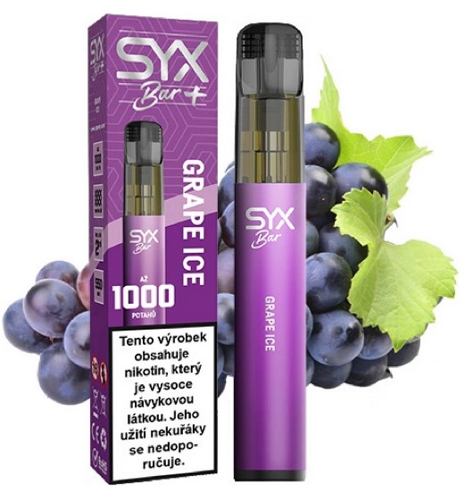 Jednorázová e-cigareta SYX BAR 1000 - Grape (Ledové hrozno) 16,5mg