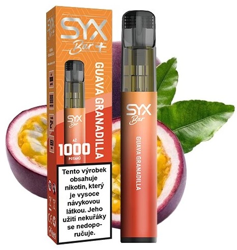 Jednorázová e-cigareta SYX BAR 1000 - Guava Granadilla (Exotický Mix Guavy a mučenky) 16,5mg