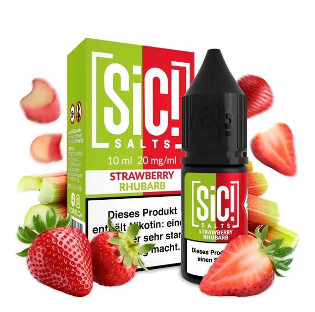 E-liquid Sic! Salts - Strawberry Rhubarb (Jahody s rebarborou) 10ml – 10mg