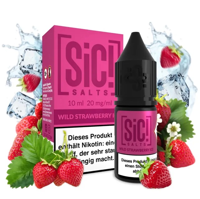 E-liquid Sic! Salts - Wild Strawberry Ice (Ledové lesní jahody) 10ml – 10mg
