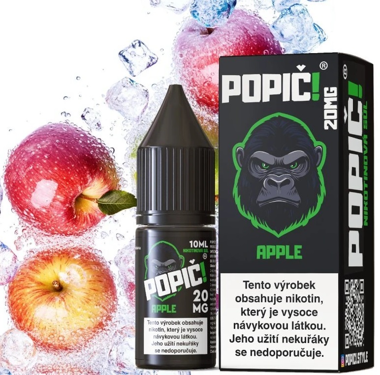 E-liquid POPIČ! Salt - Apple Ice (Sladké osvěžující jablko) 10ml 20mg