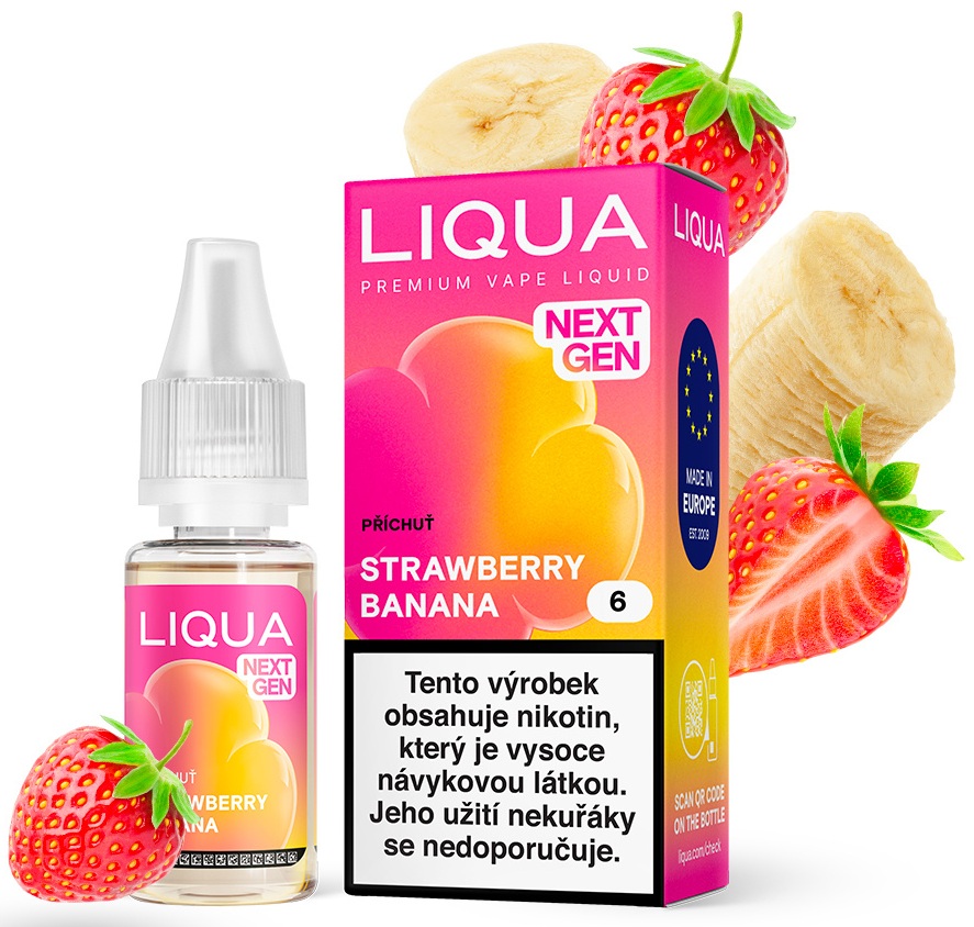 E-liquid LIQUA NextGen - Strawberry Banana (Jahoda a banán) 10ml – 12mg