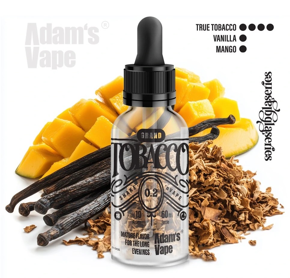Příchuť Adams vape - Grand Tobacco (Tabák, vanilka a mango) 10ml